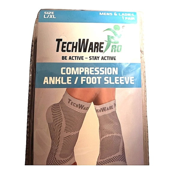 NWT TechWare Pro Ankle Compression Sleeves for Plantar Fasciitis L/XL - Picture 2 of 5